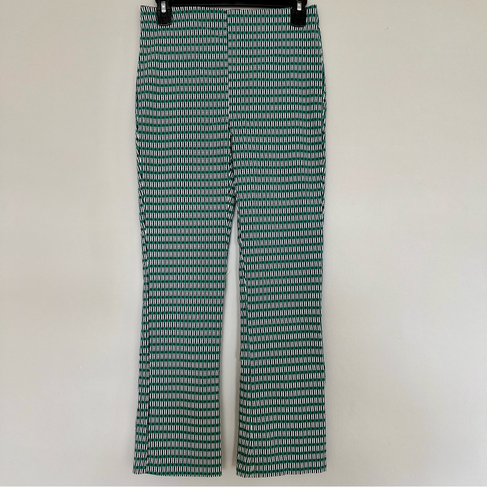 RACHEL ZOE Pattern Straight Leg Pants | Green, Blue & White | Size: 2 Vintage
